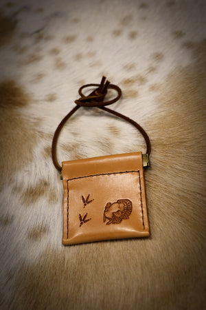 NATURAL VEG TAN LEATHER - TURKEY MOUTH CALL POUCH
