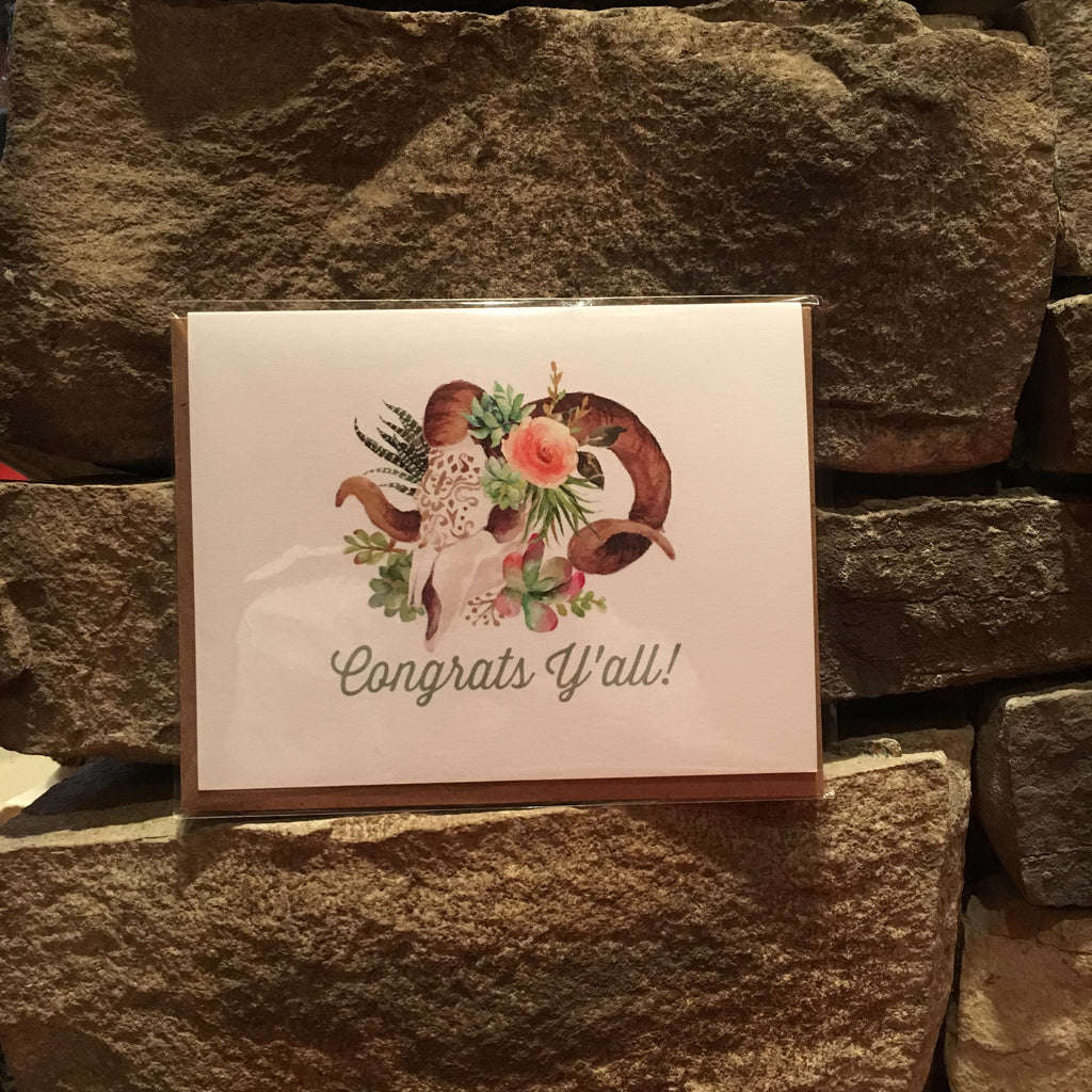 "Congrats Y'all!" GREETING CARD