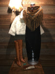 BOULDERBLUFF'S BEADED SUEDE FRINGE SCARF
