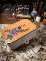HAND TOOLED FLORAL JEWELRY BOX