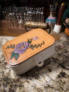 HAND TOOLED FLORAL JEWELRY BOX