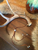 EXCLUSIVE - Deer Skin Leather, Fresh Water Pearl & Turquoise Necklace